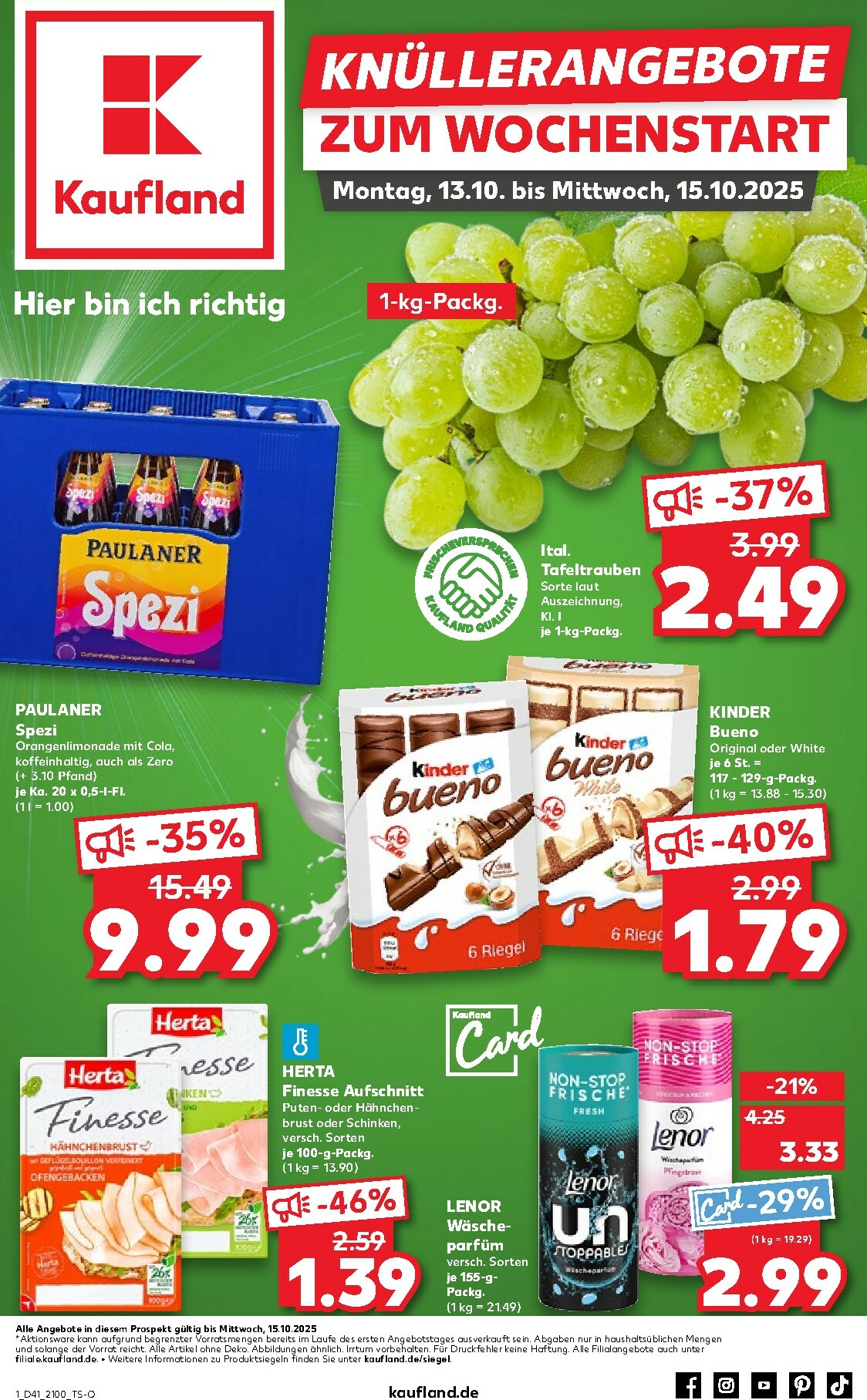 Kaufland - Wochenstart-Prospekt gültig vom 13.10. bis 15.10.