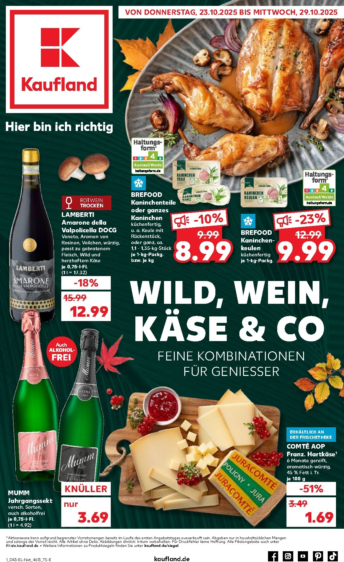Kaufland - Wild, Wein, Käse & Co-Prospekt gültig vom 23.10. bis 29.10.