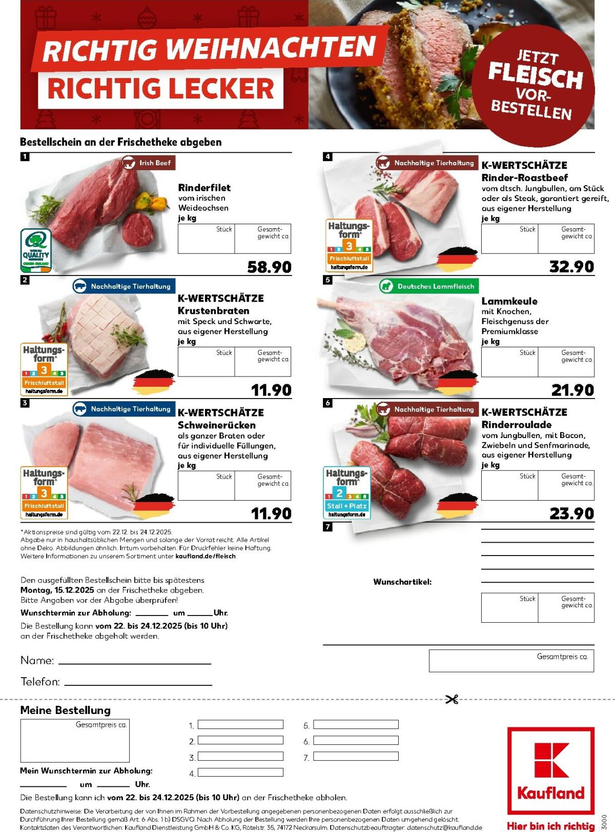 Kaufland - Fleisch-Prospekt gültig vom 23.11. bis 15.12.