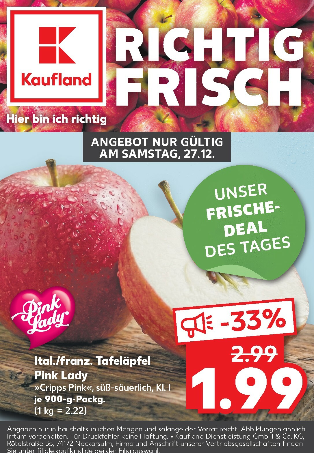 Kaufland - Richtig Frisch-Prospekt gültig vom 27.12. bis 27.12.