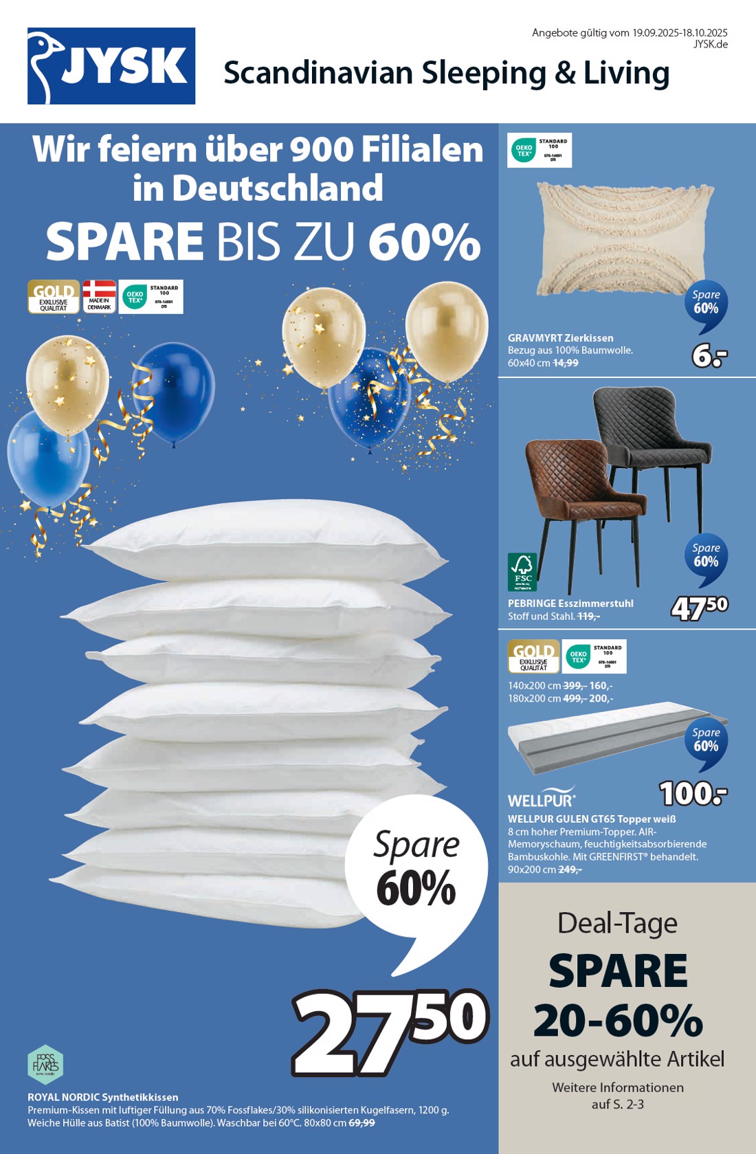 JYSK - Großartige Angebote-Prospekt gültig vom 19.09. bis 18.10.