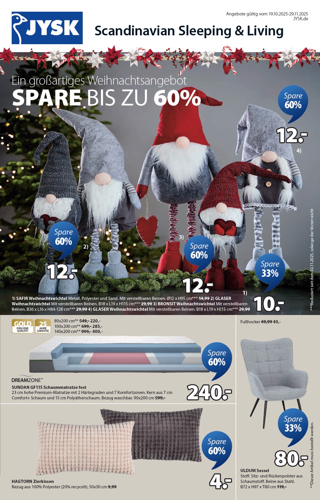 JYSK - Großartige Angebote-Prospekt gültig vom 19.10. bis 29.11.