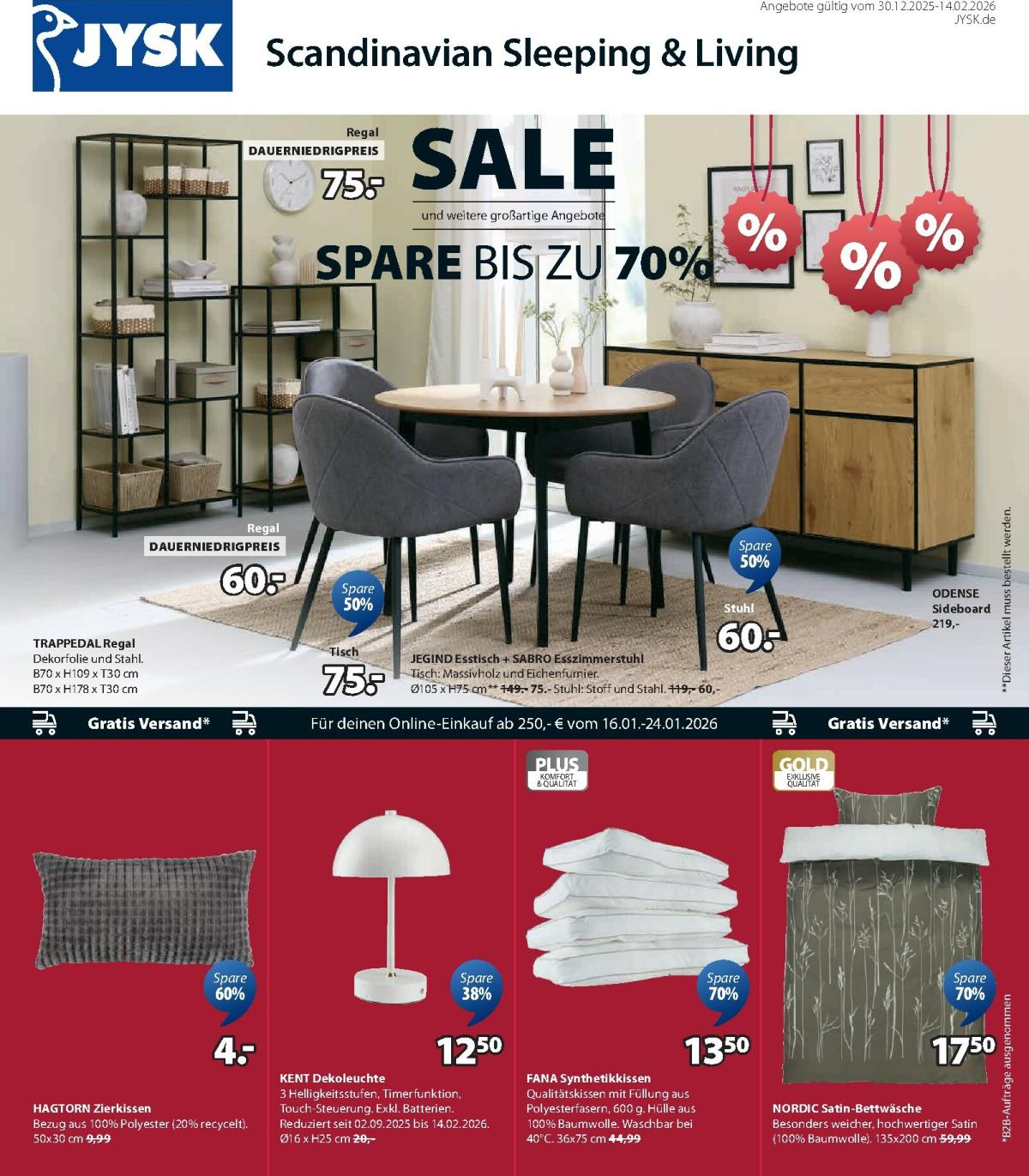 JYSK - Sale-Prospekt gültig vom 30.12. bis 14.02.