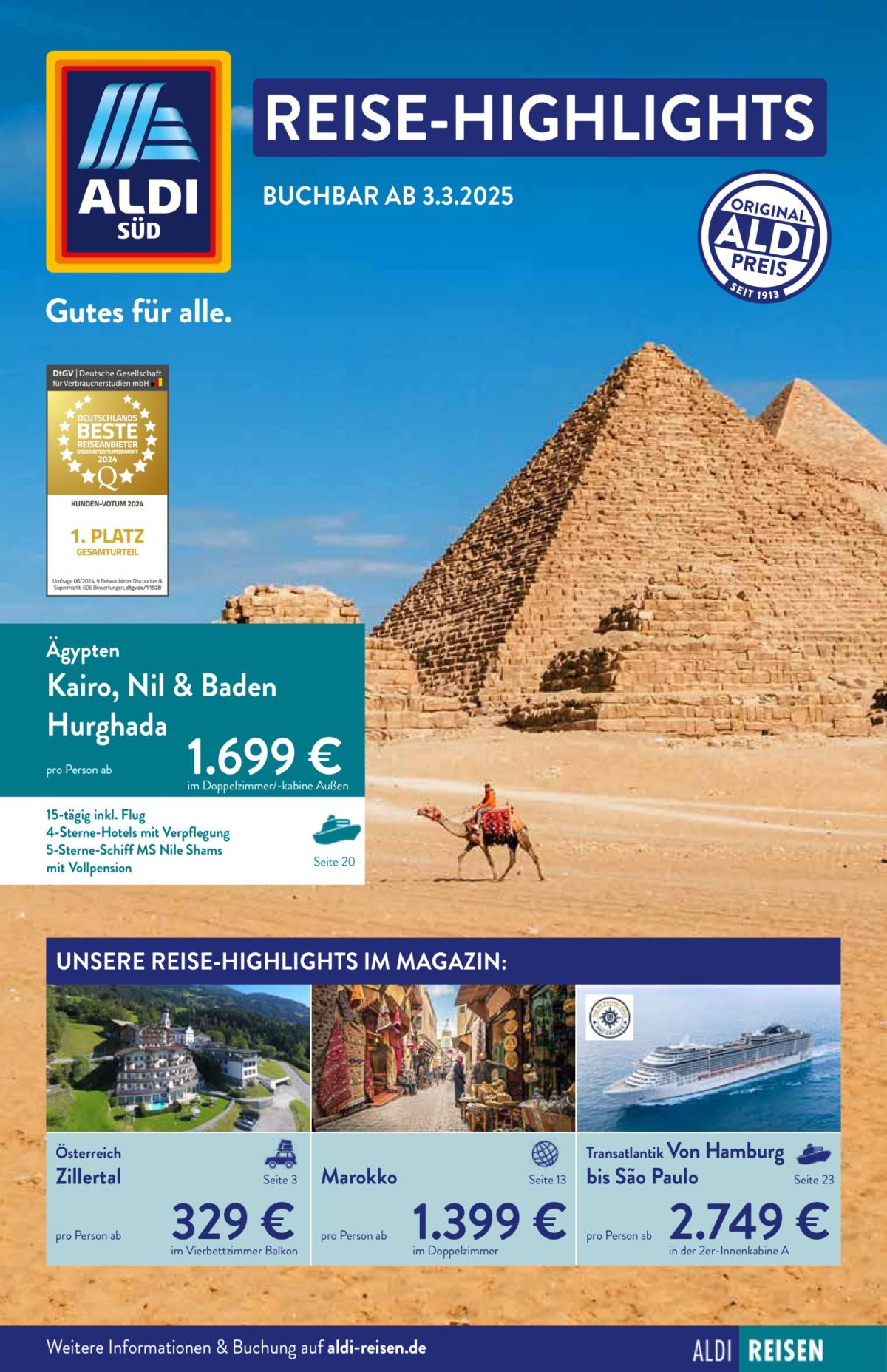 ALDI SÜD - Reise-Highlights-Prospekt gültig von 03.03. bis 29.03.