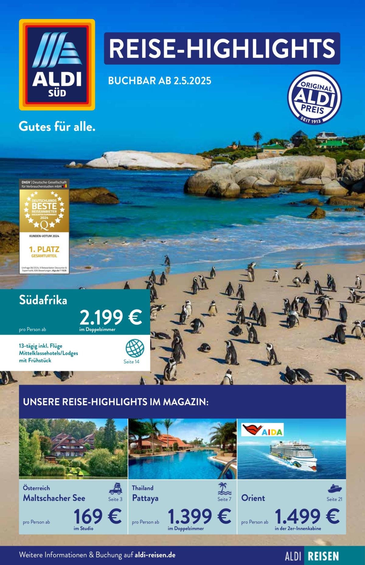 ALDI SÜD - Reisemagazin Mai-Prospekt gültig von 02.05. bis 31.05.