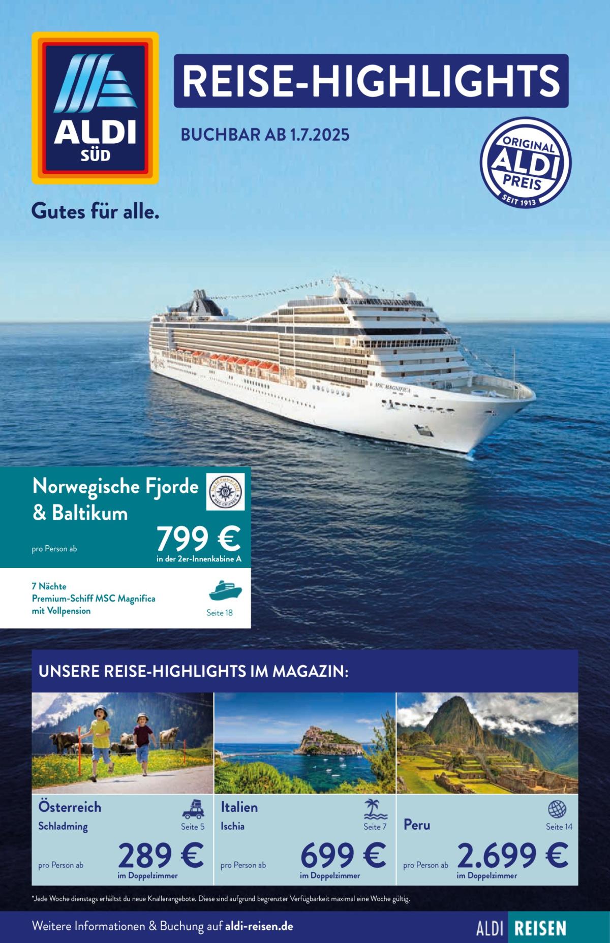 ALDI SÜD - Reisemagazin-Prospekt gültig vom 01.07. bis 31.07.