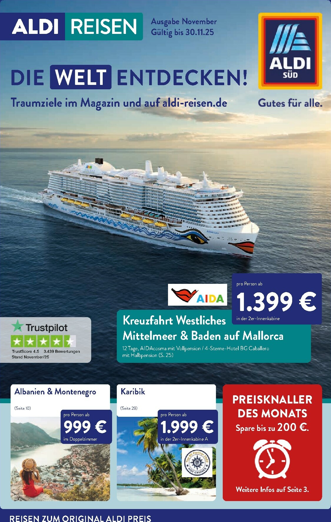 ALDI SÜD - Reisen-Prospekt gültig vom 01.11. bis 30.11.
