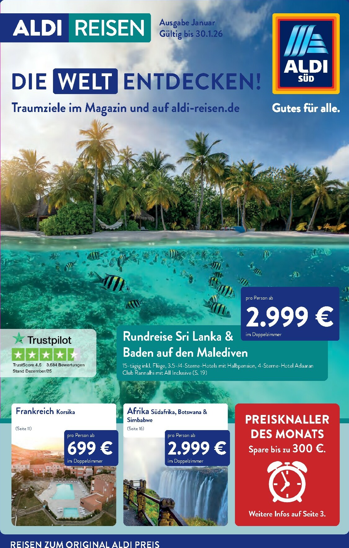 ALDI SÜD - Reisemagazin-Prospekt gültig vom 01.01. bis 31.01.