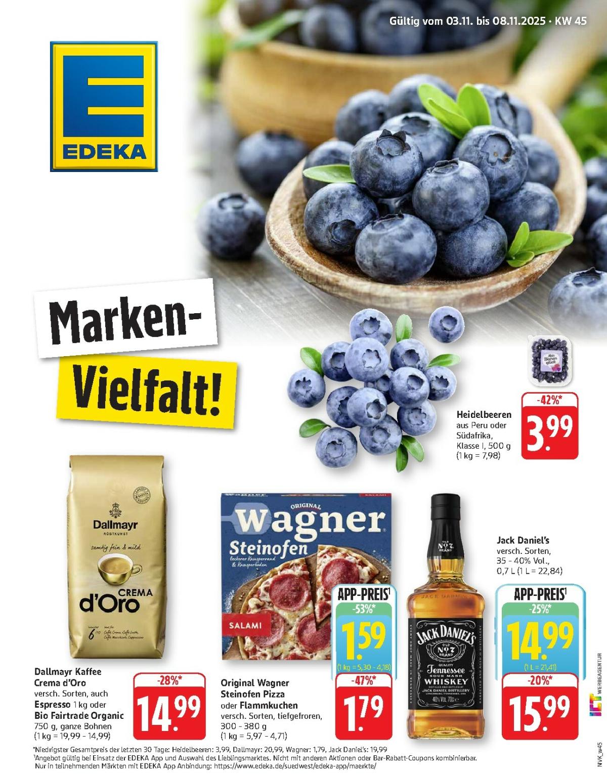 Edeka - Marken-Vielfalt!-Prospekt gültig vom 03.11. bis 08.11.