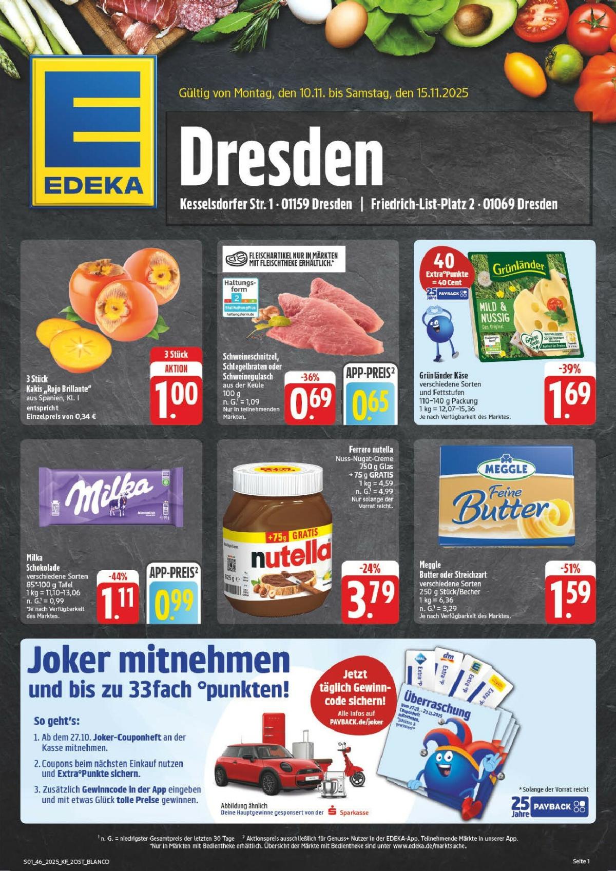 Edeka - Dresden-Prospekt gültig vom 10.11. bis 15.11.