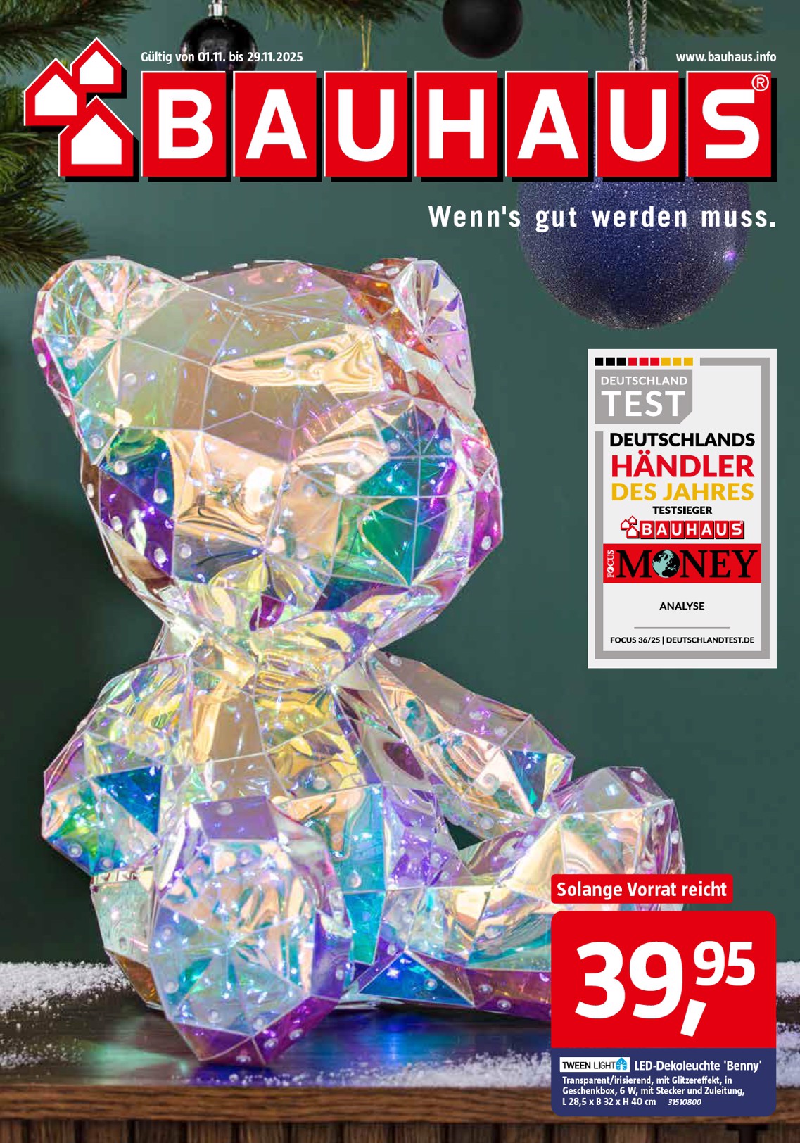 BAUHAUS-Prospekt gültig vom 01.11. bis 29.11.