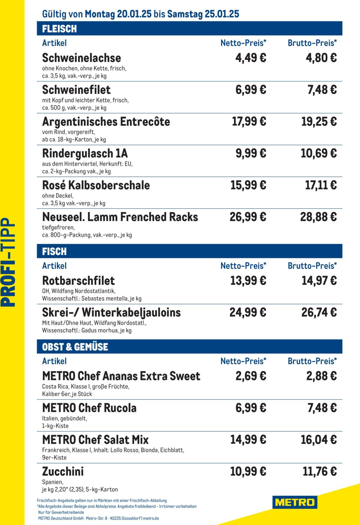 Metro - Profi-Tipp-Prospekt gültig von 20.01. bis 25.01.