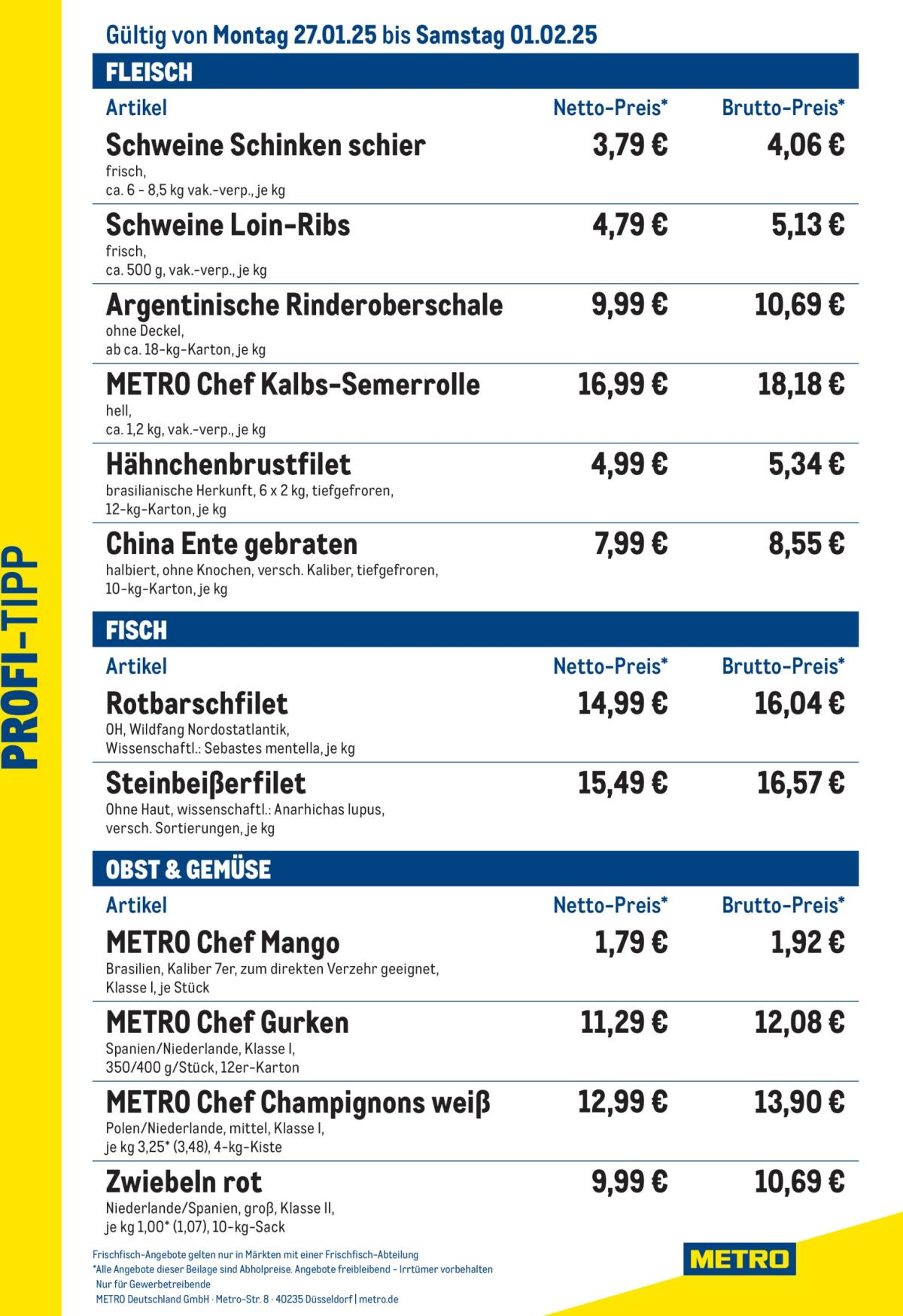 Metro - Profi-Tipp-Prospekt gültig von 27.01. bis 01.02.