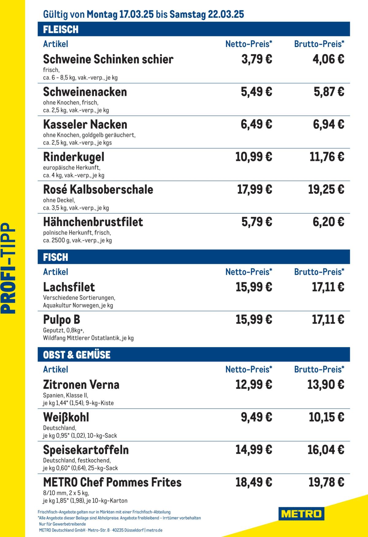 Metro - Profi-Tipp-Prospekt gültig von 17.03. bis 22.03.