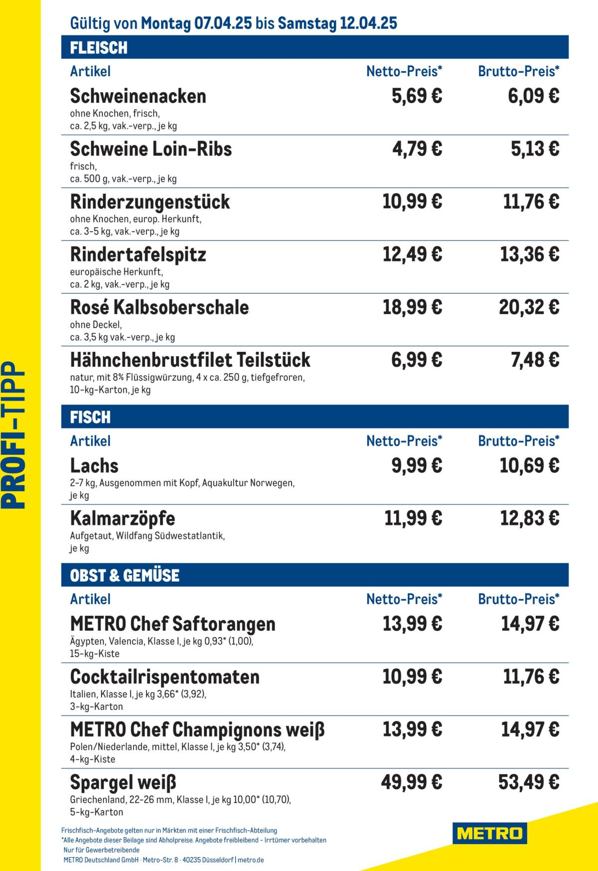 Metro - Profi-Tipp-Prospekt gültig von 07.04. bis 12.04.