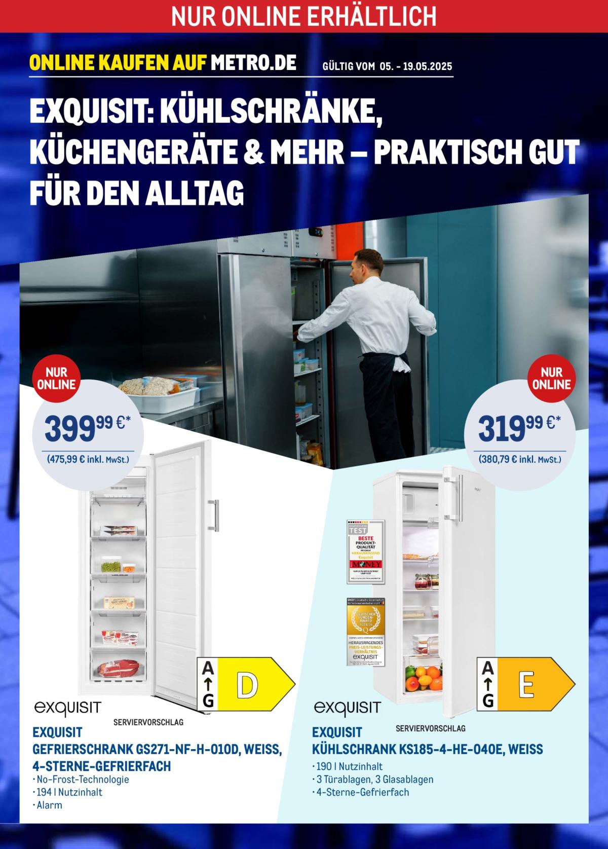 Metro - Online: Zuverlässige Elektrogeräte-Prospekt gültig von 05.05. bis 19.05.