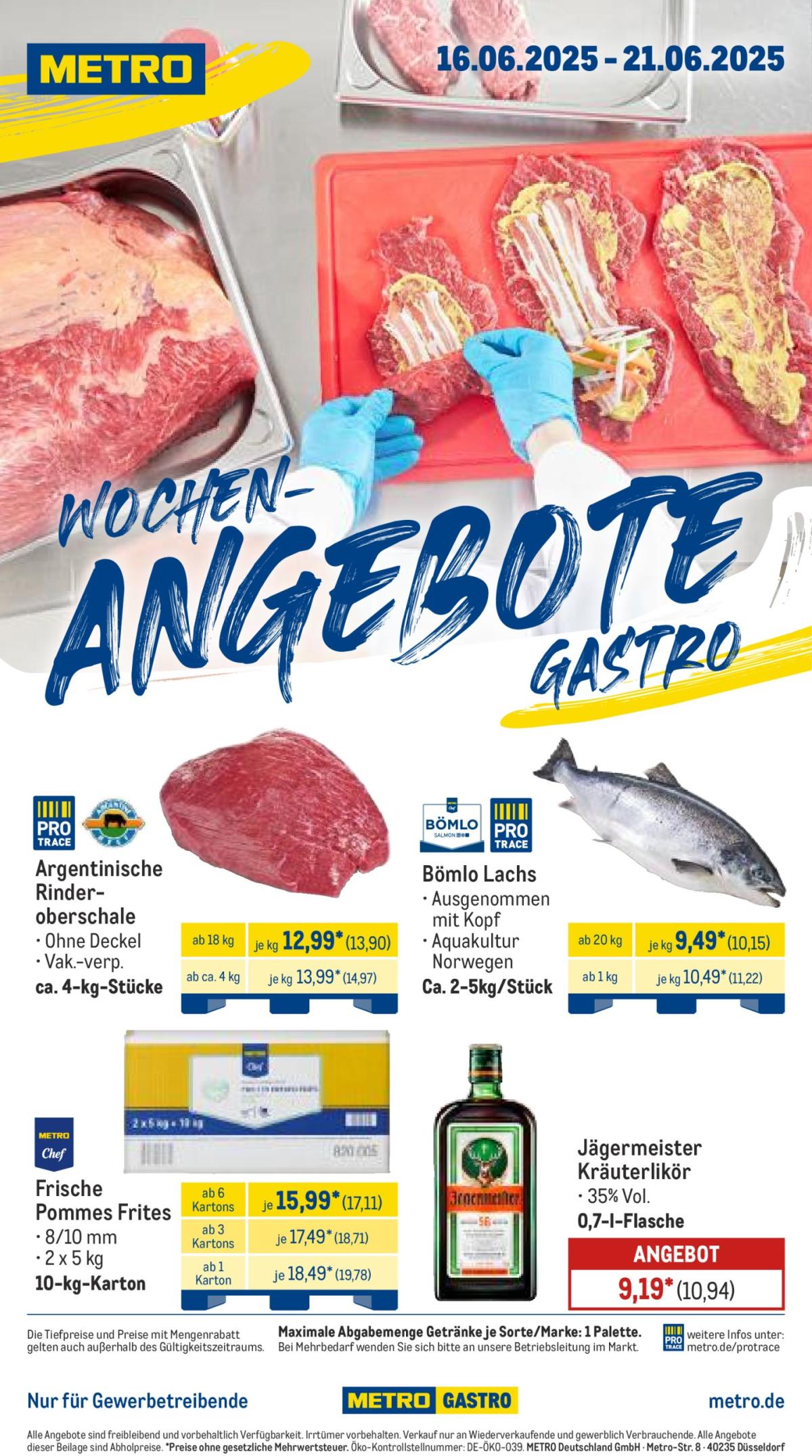 Metro - Wochen-Angebote Gastro-Prospekt gültig vom 16.06. bis 21.06.