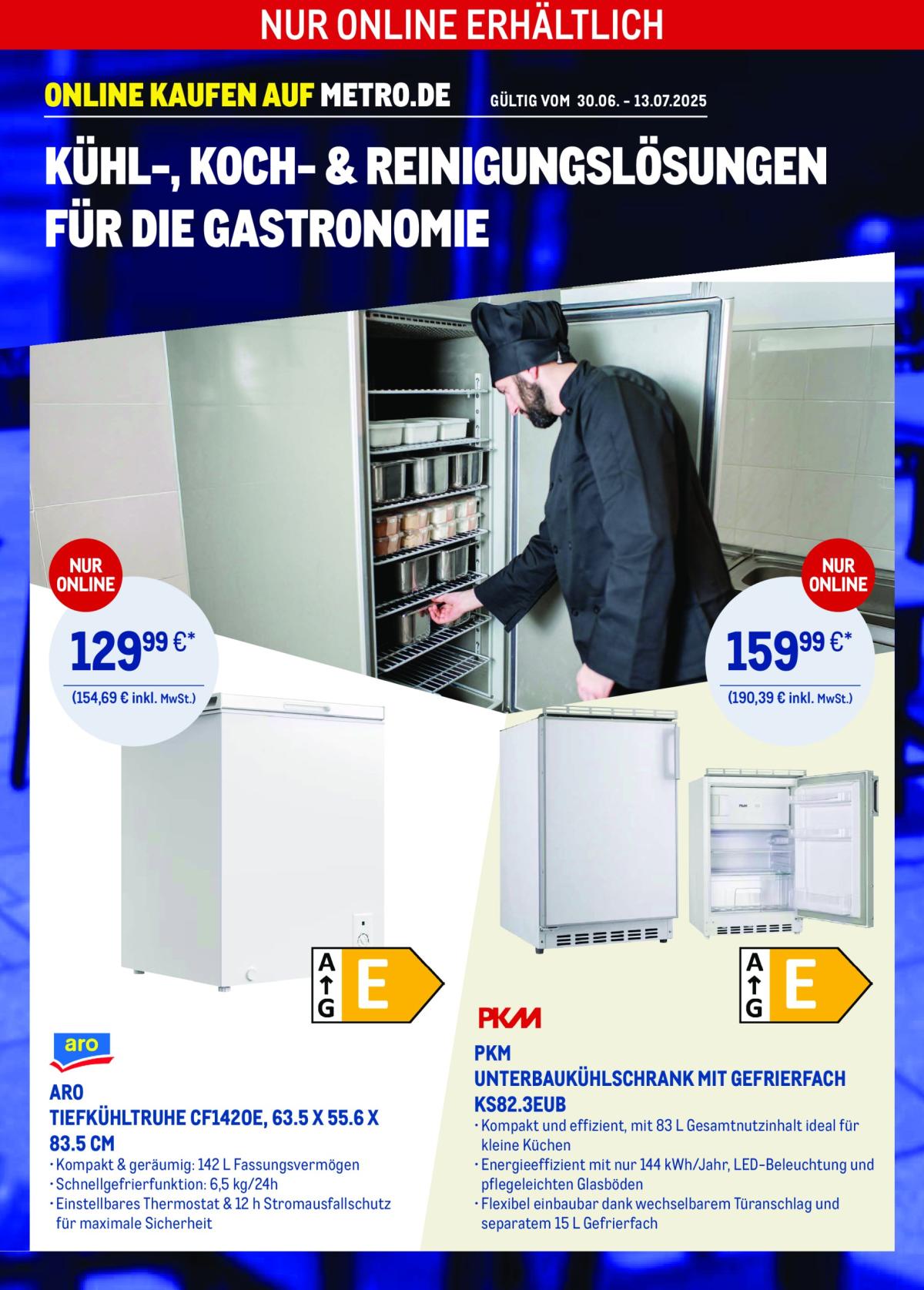 Metro - Online: Kühlen, Kochen, Reinigen-Prospekt gültig vom 30.06. bis 13.07.