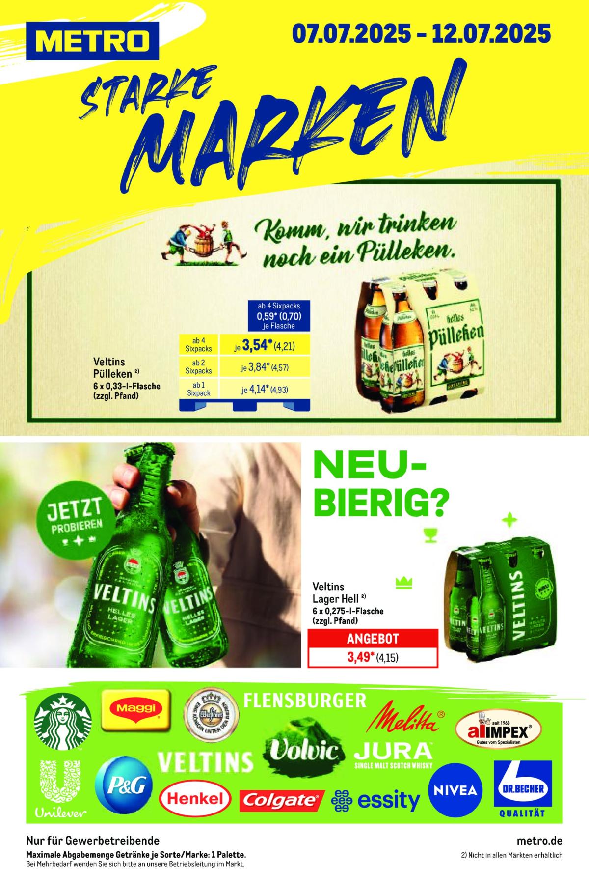 Metro - Starke Marken-Prospekt gültig vom 07.07. bis 12.07.