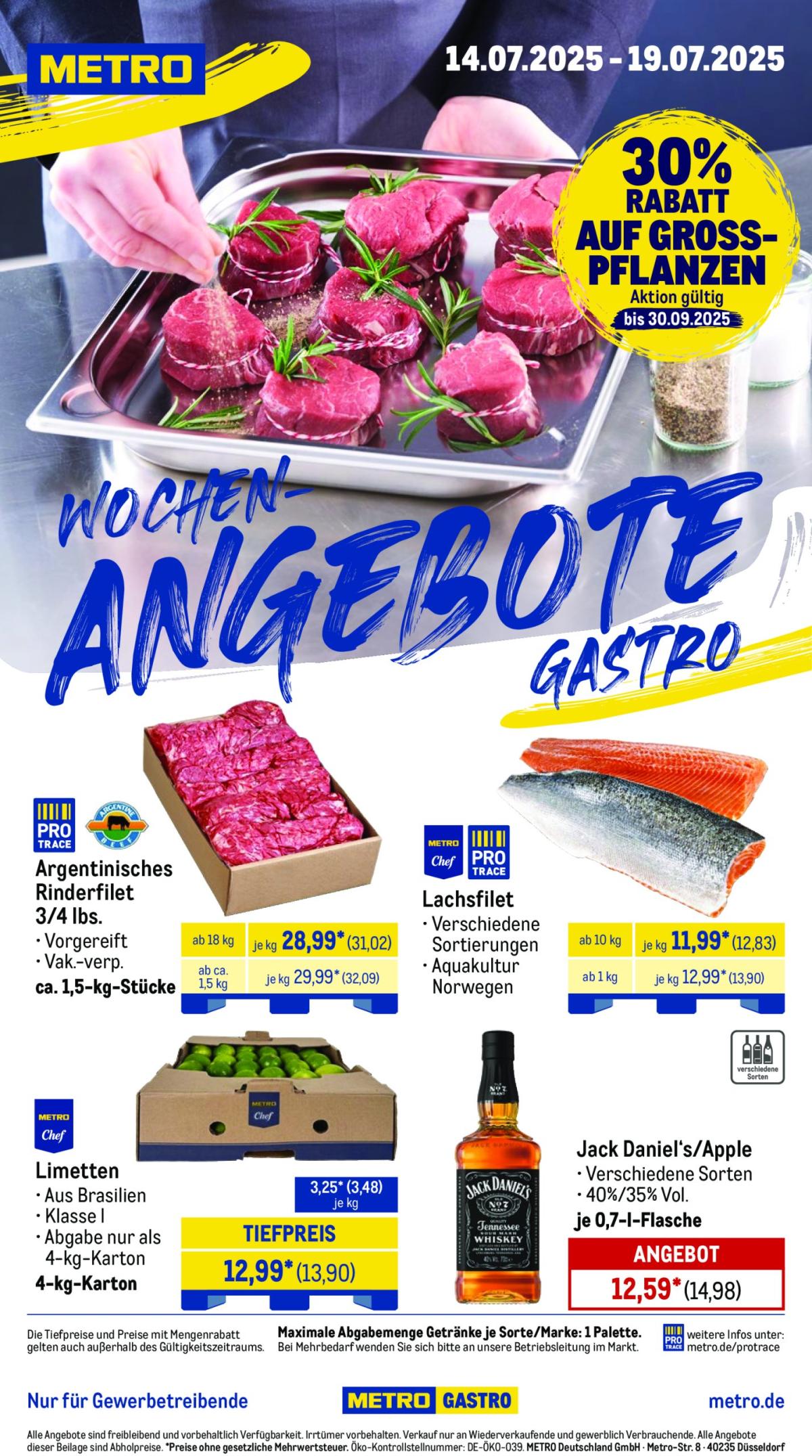 Metro - Wochen-Angebote Gastro-Prospekt gültig vom 14.07. bis 19.07.