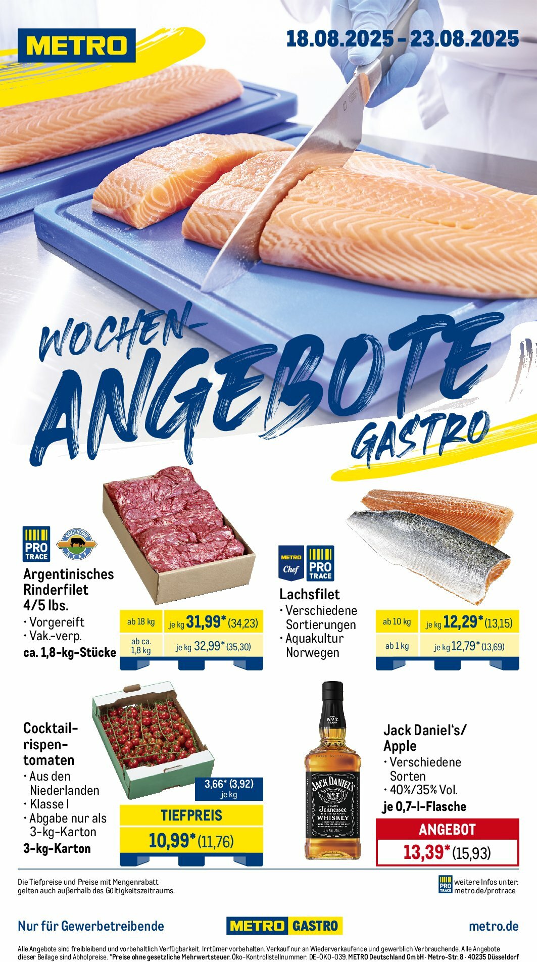Metro - Wochen-Angebote Gastro-Prospekt gültig vom 18.08. bis 23.08.