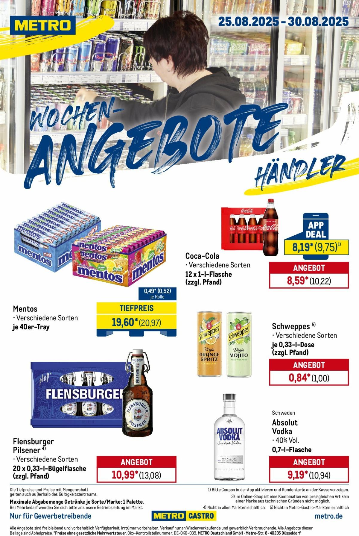 Metro - Wochen-Angebote Händler-Prospekt gültig vom 25.08. bis 30.08.