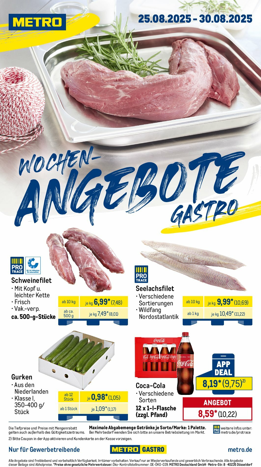 Metro - Wochen-Angebote Gastro-Prospekt gültig vom 25.08. bis 30.08.