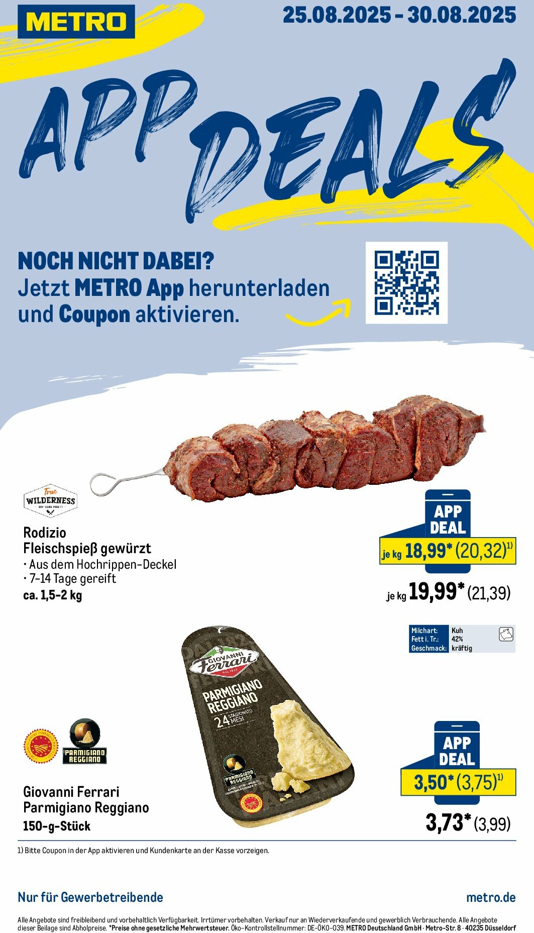 Metro - App Deals-Prospekt gültig vom 25.08. bis 30.08.
