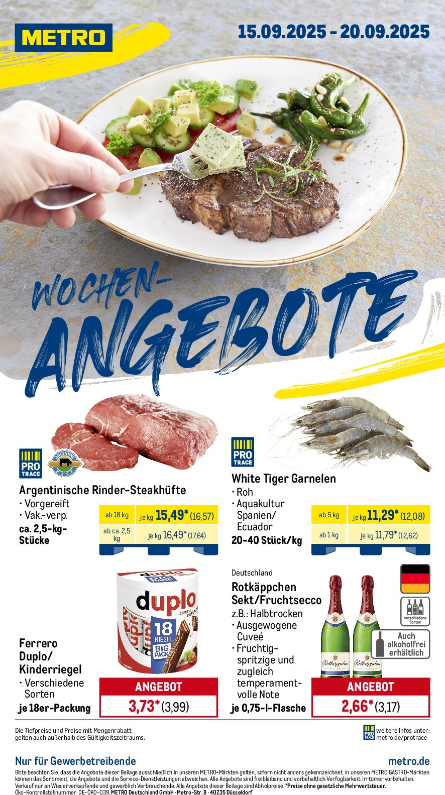 Metro - Wochen-Angebote-Prospekt gültig vom 15.09. bis 20.09.