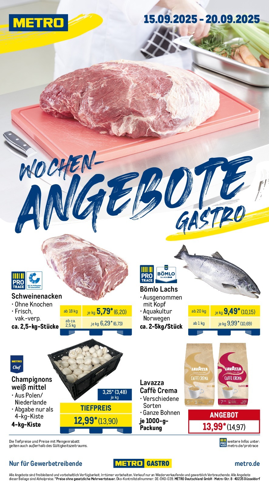 Metro - Wochen-Angebote Gastro-Prospekt gültig vom 15.09. bis 20.09.