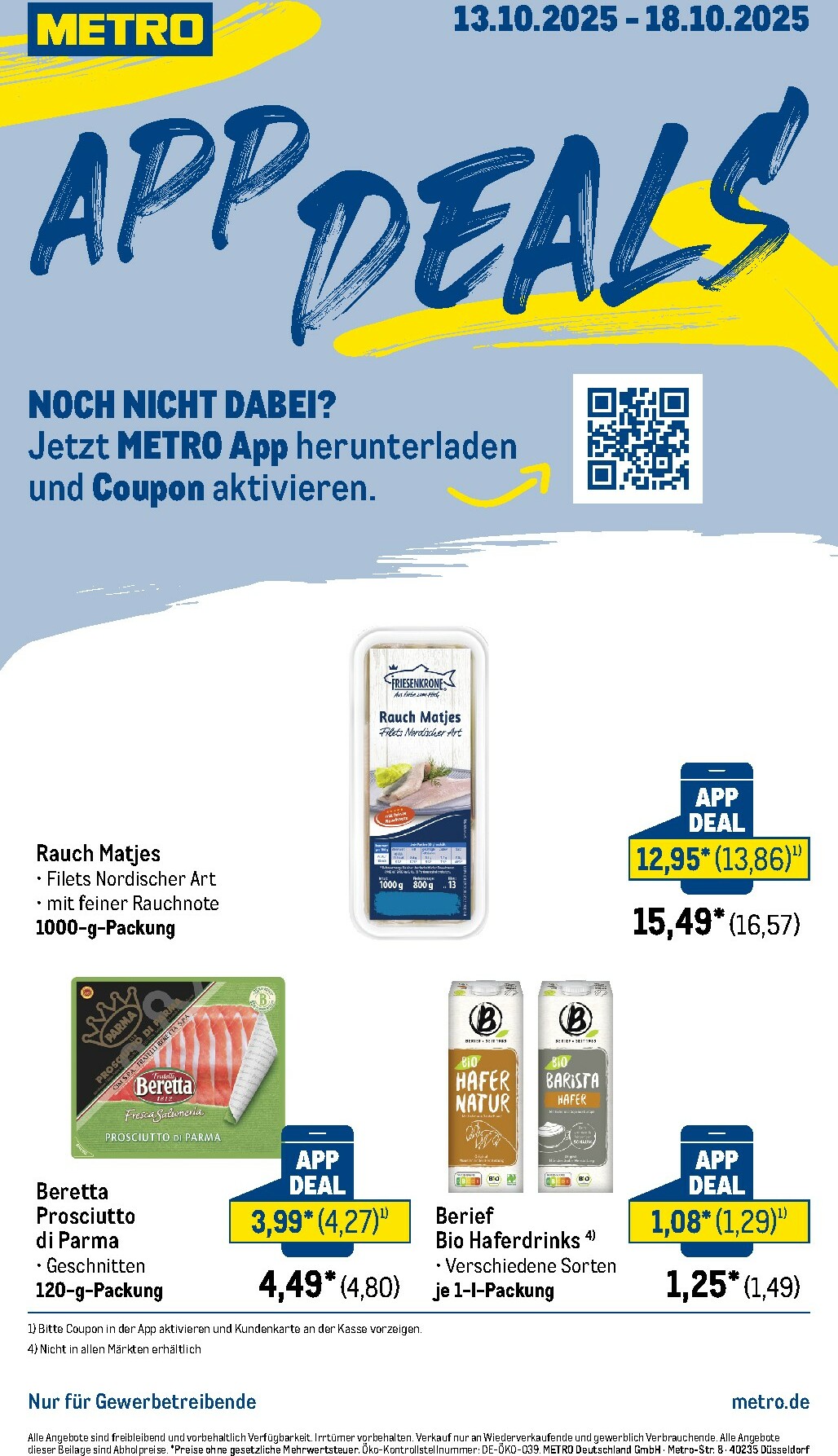 Metro - App Deals-Prospekt gültig vom 13.10. bis 18.10.