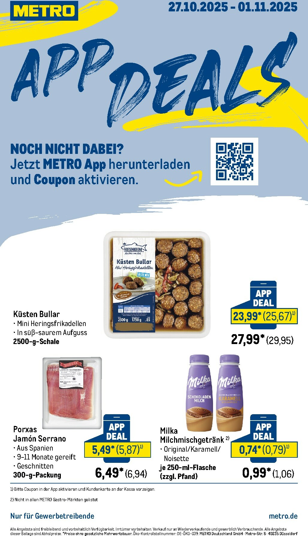 Metro - App Deals-Prospekt gültig vom 27.10. bis 01.11.