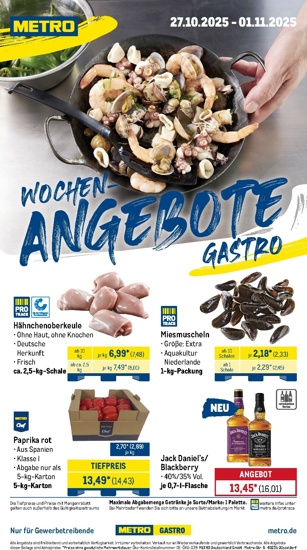 Metro - Wochen-Angebote Gastro-Prospekt gültig vom 27.10. bis 01.11.
