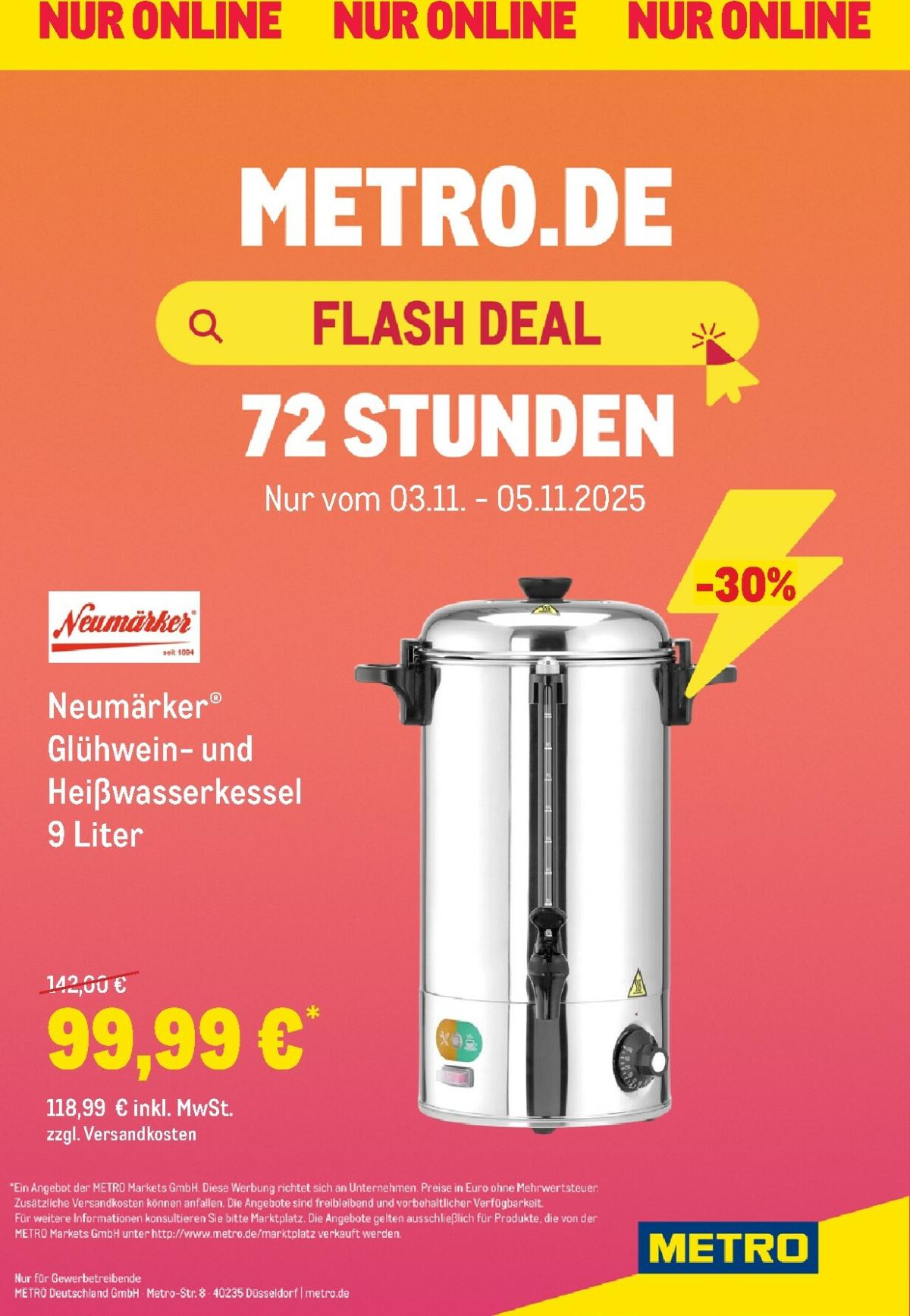 Metro - Online: Wochen-Angebote-Prospekt gültig vom 03.11. bis 05.11.