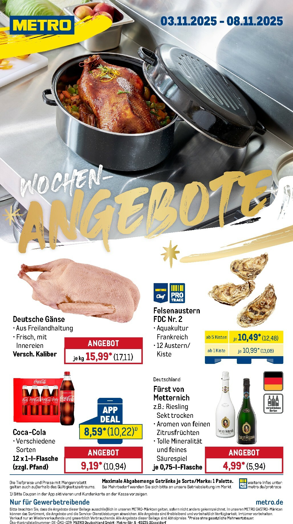 Metro - Wochen-Angebote-Prospekt gültig vom 03.11. bis 08.11.