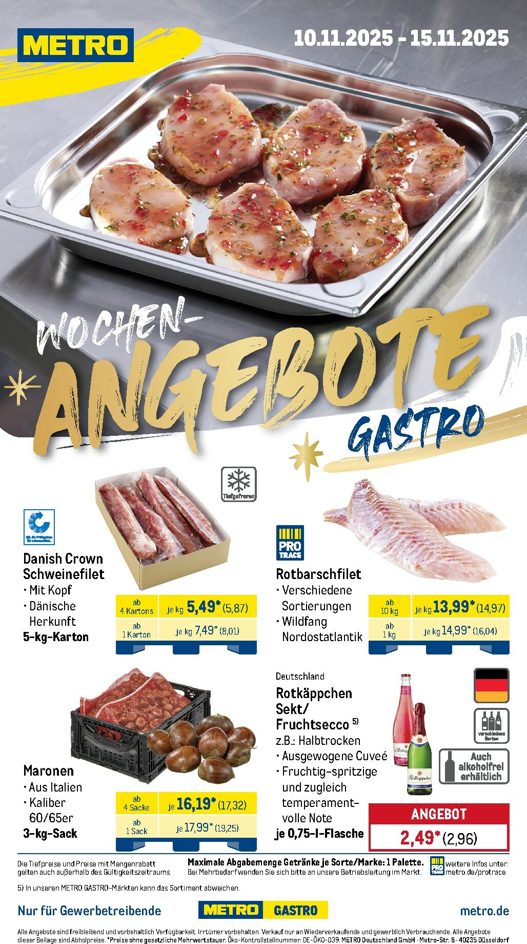 Metro - Wochen-Angebote Gastro-Prospekt gültig vom 10.11. bis 15.11.