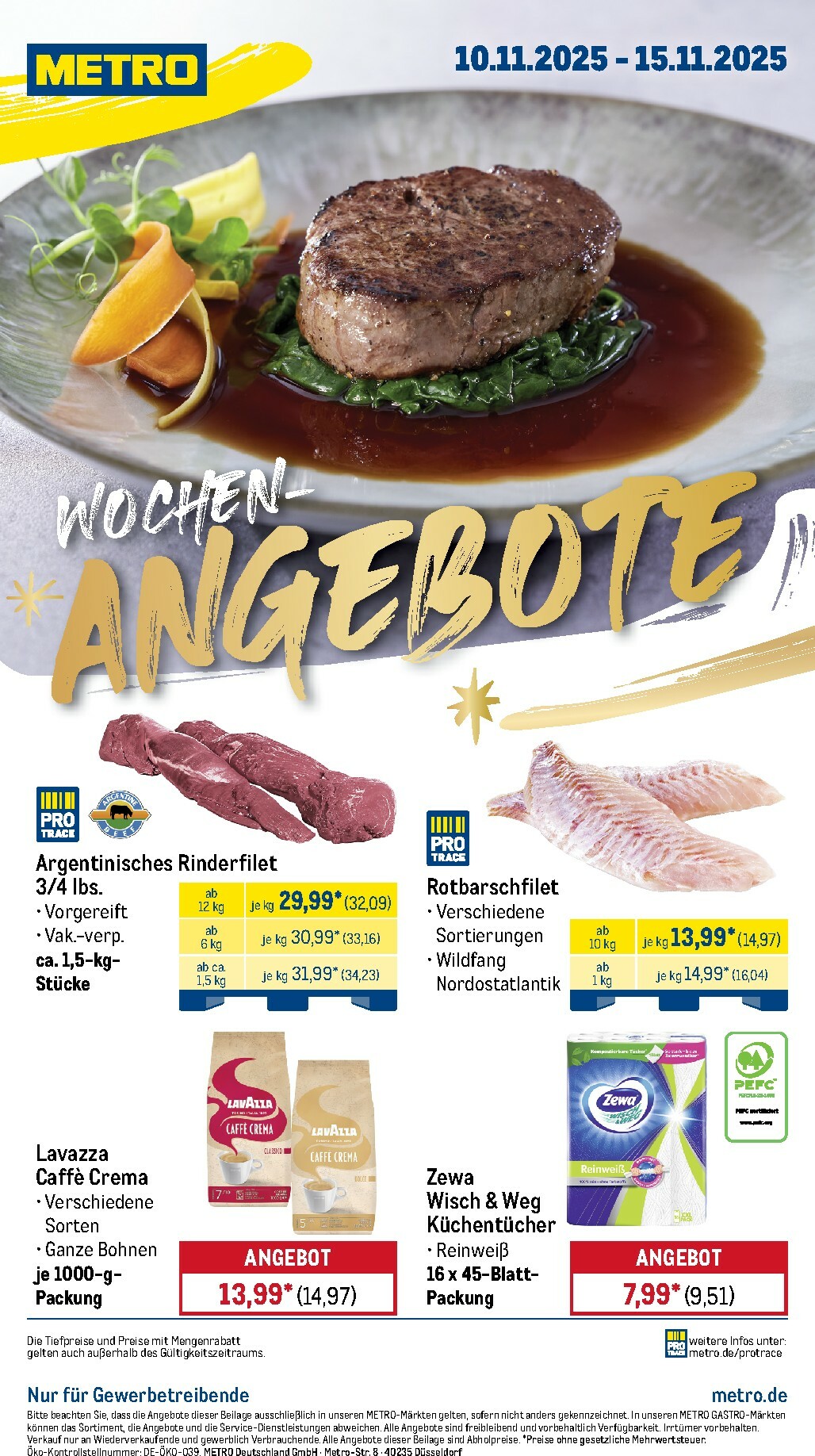 Metro - Wochen-Angebote-Prospekt gültig vom 10.11. bis 15.11.