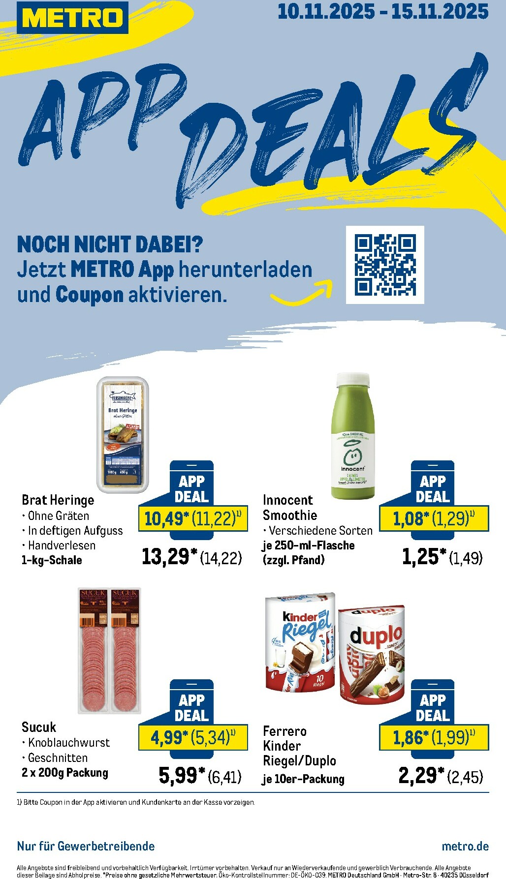 Metro - App-Deals-Prospekt gültig vom 10.11. bis 15.11.