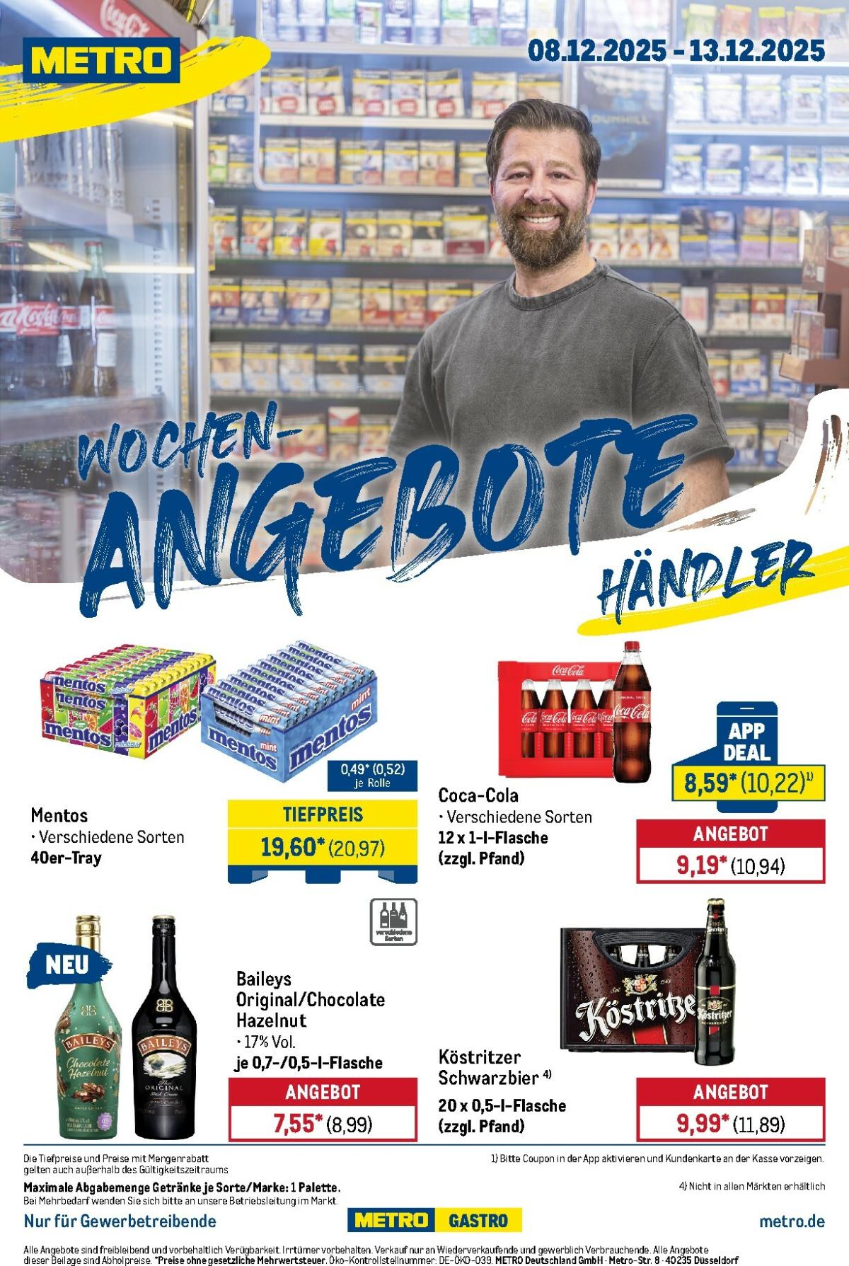 Metro - Wochen-Angebote Händler-Prospekt gültig vom 08.12. bis 13.12.