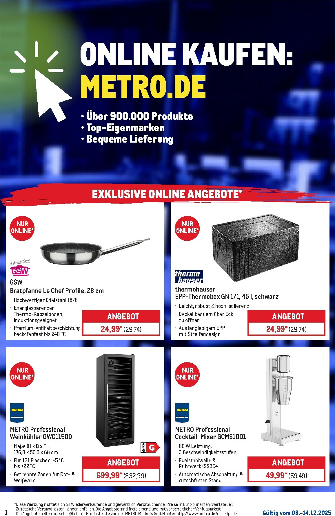 Metro - Online: Wochen-Angebote-Prospekt gültig vom 08.12. bis 14.12.