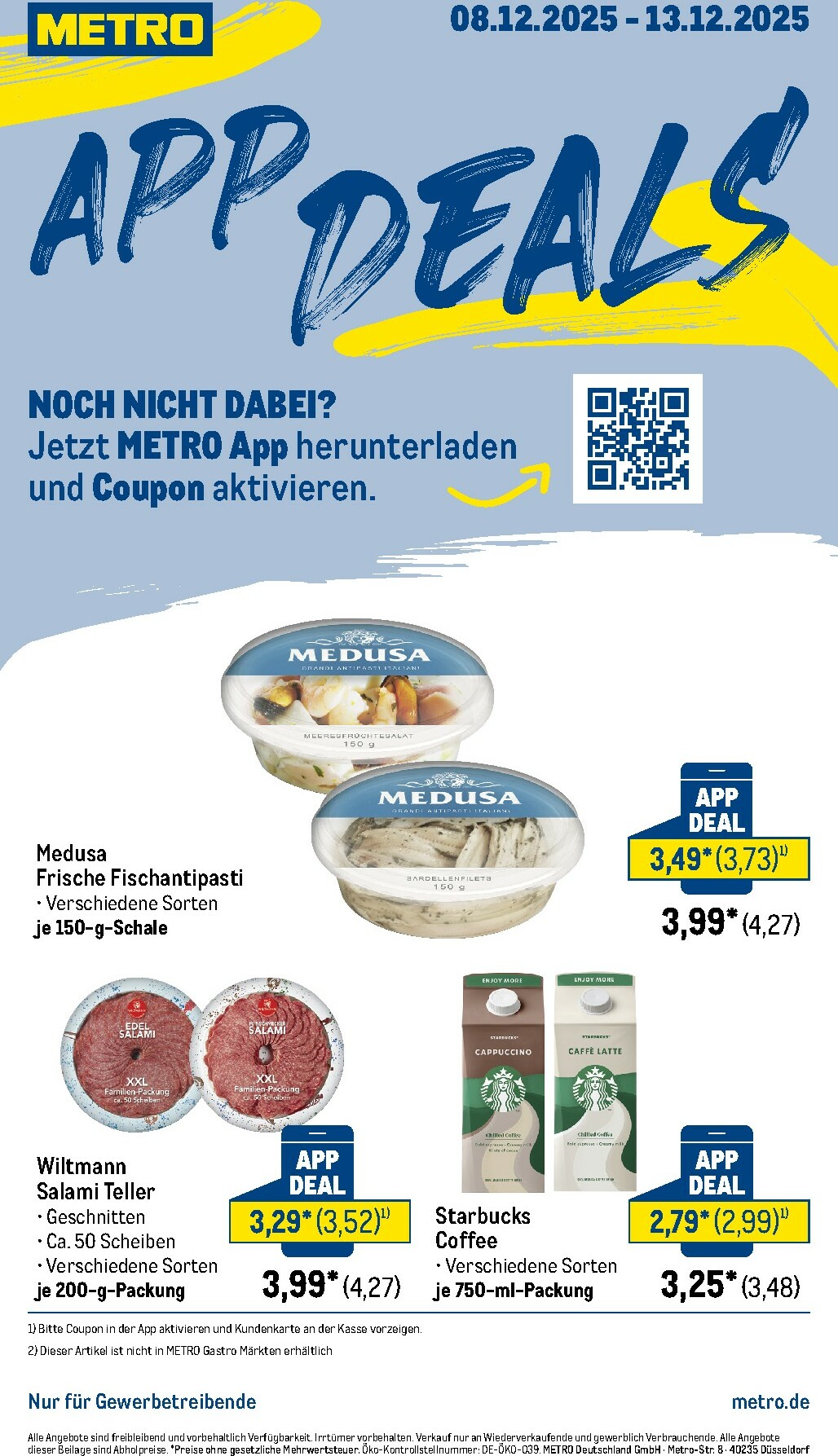Metro - App-Deals-Prospekt gültig vom 08.12. bis 13.12.