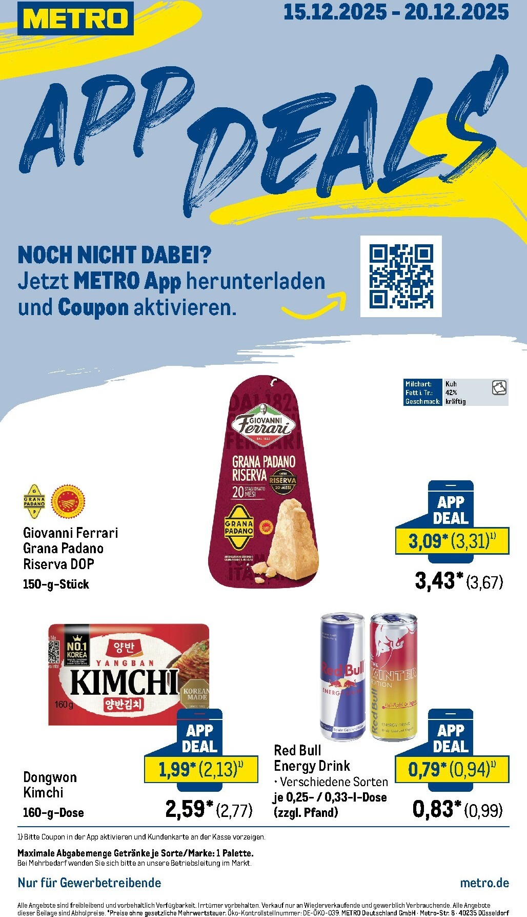 Metro - App-Deals-Prospekt gültig vom 15.12. bis 20.12.