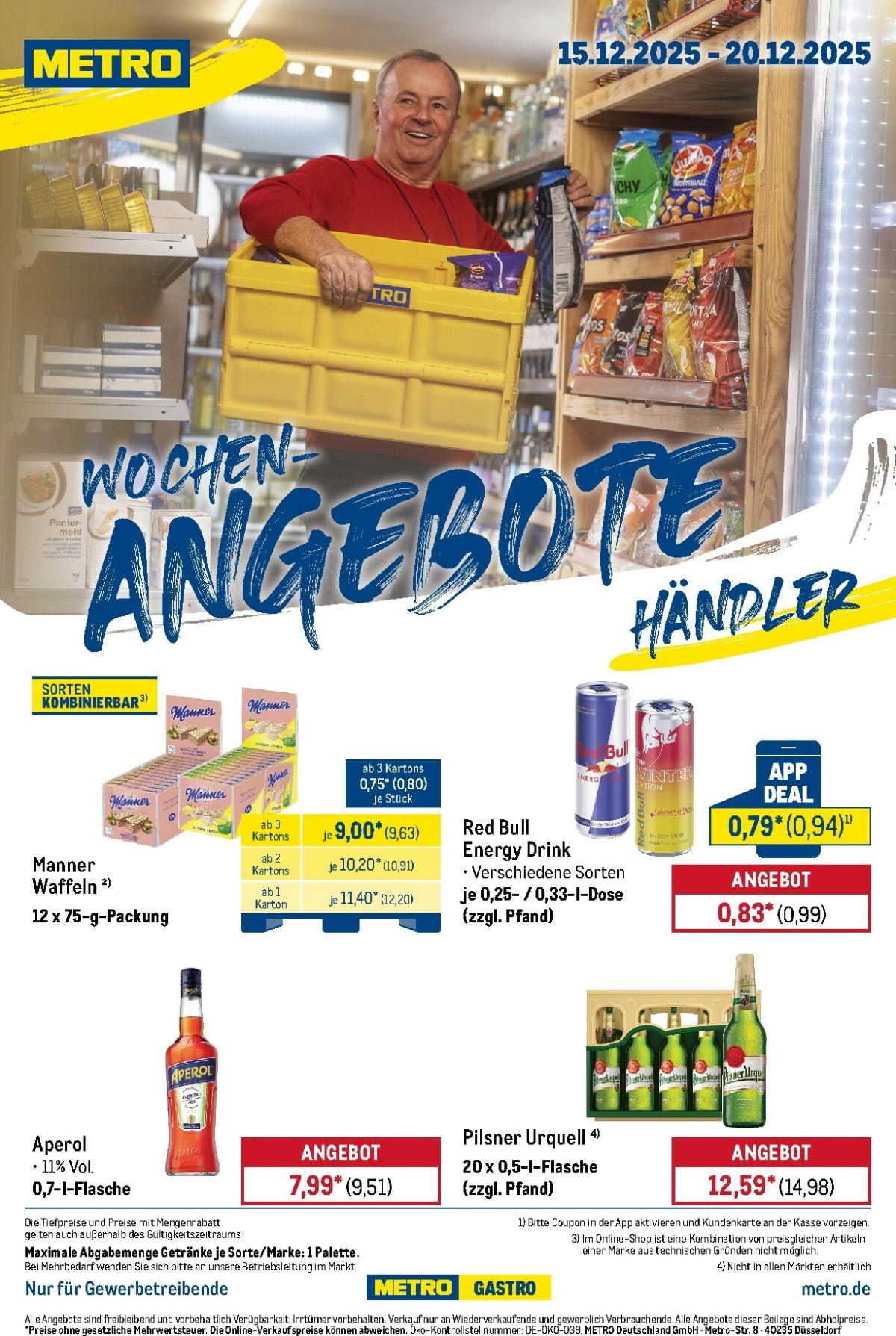 Metro - Wochen-Angebote Händler-Prospekt gültig vom 15.12. bis 20.12.