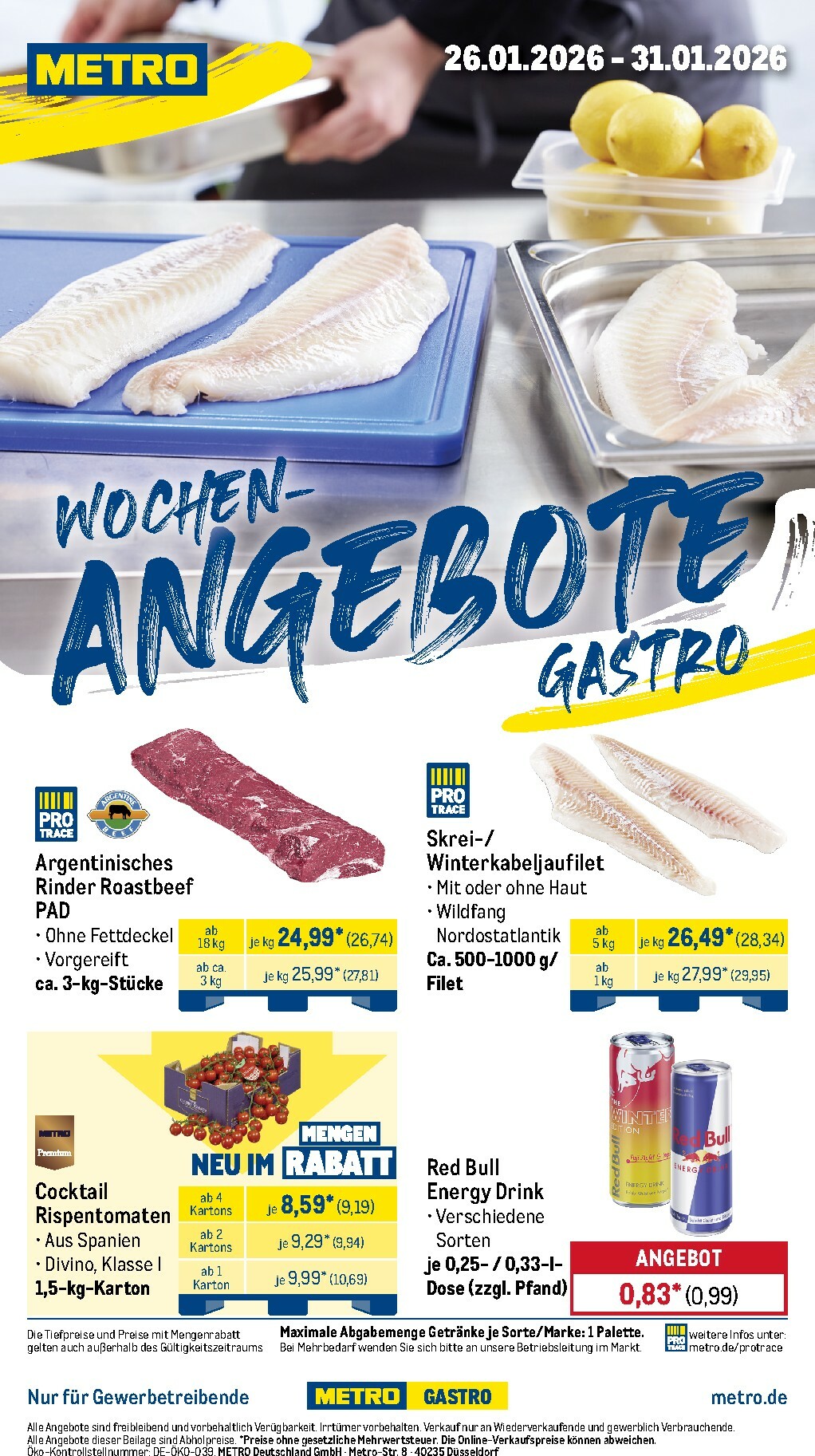 Metro - Wochen-Angebote Gastro-Prospekt gültig vom 26.01. bis 31.01.
