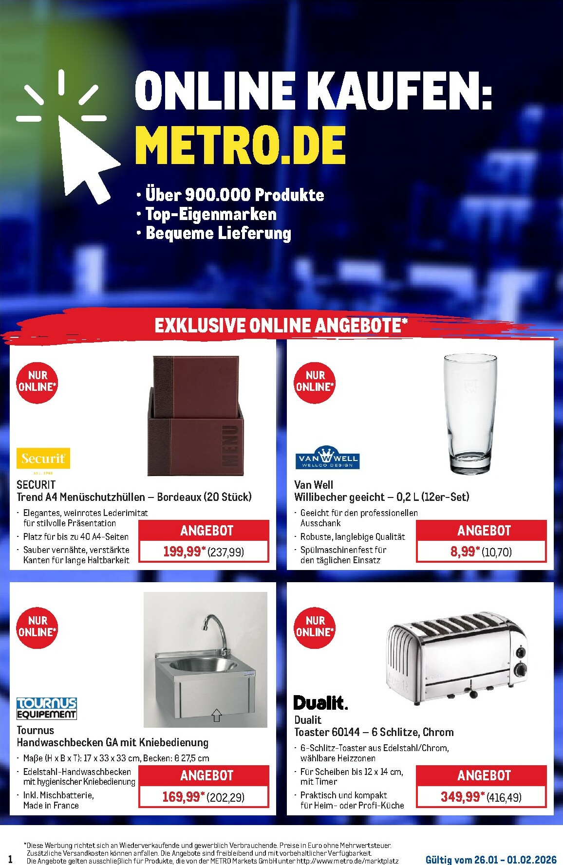 Metro - Online: Wochen-Angebote-Prospekt gültig vom 26.01. bis 01.02.