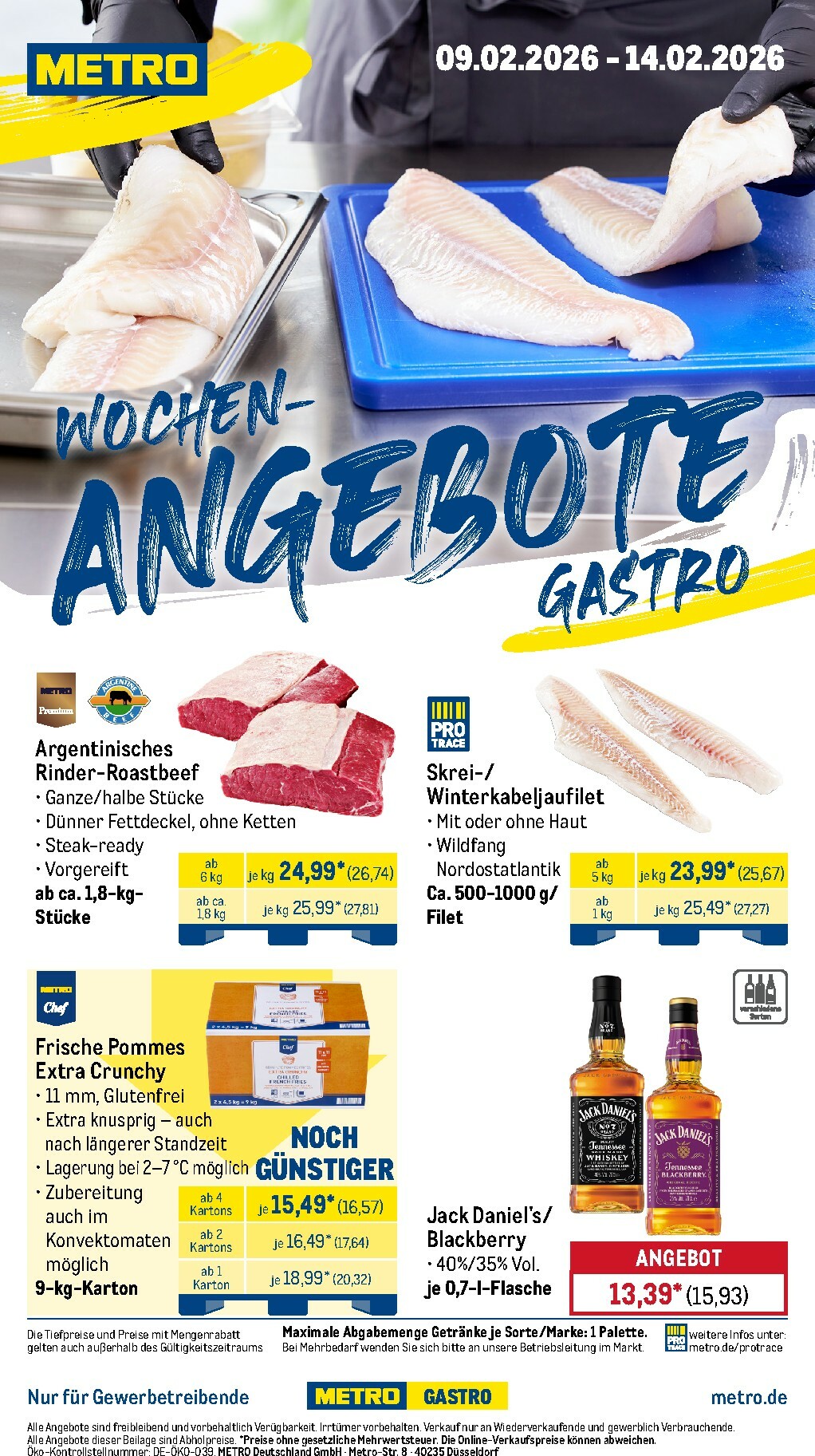 Metro - Wochen-Angebote Gastro-Prospekt gültig vom 09.02.2026 bis 14.02.2026