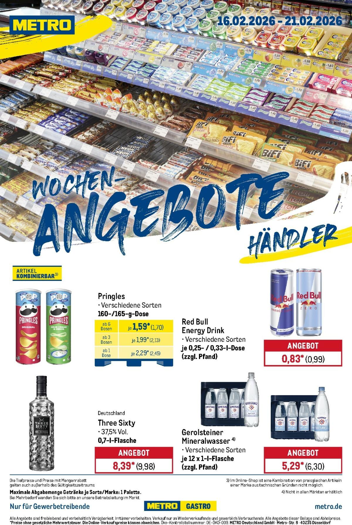 Metro - Wochen-Angebote Händler-Prospekt gültig vom 16.02.2026 bis 21.02.2026