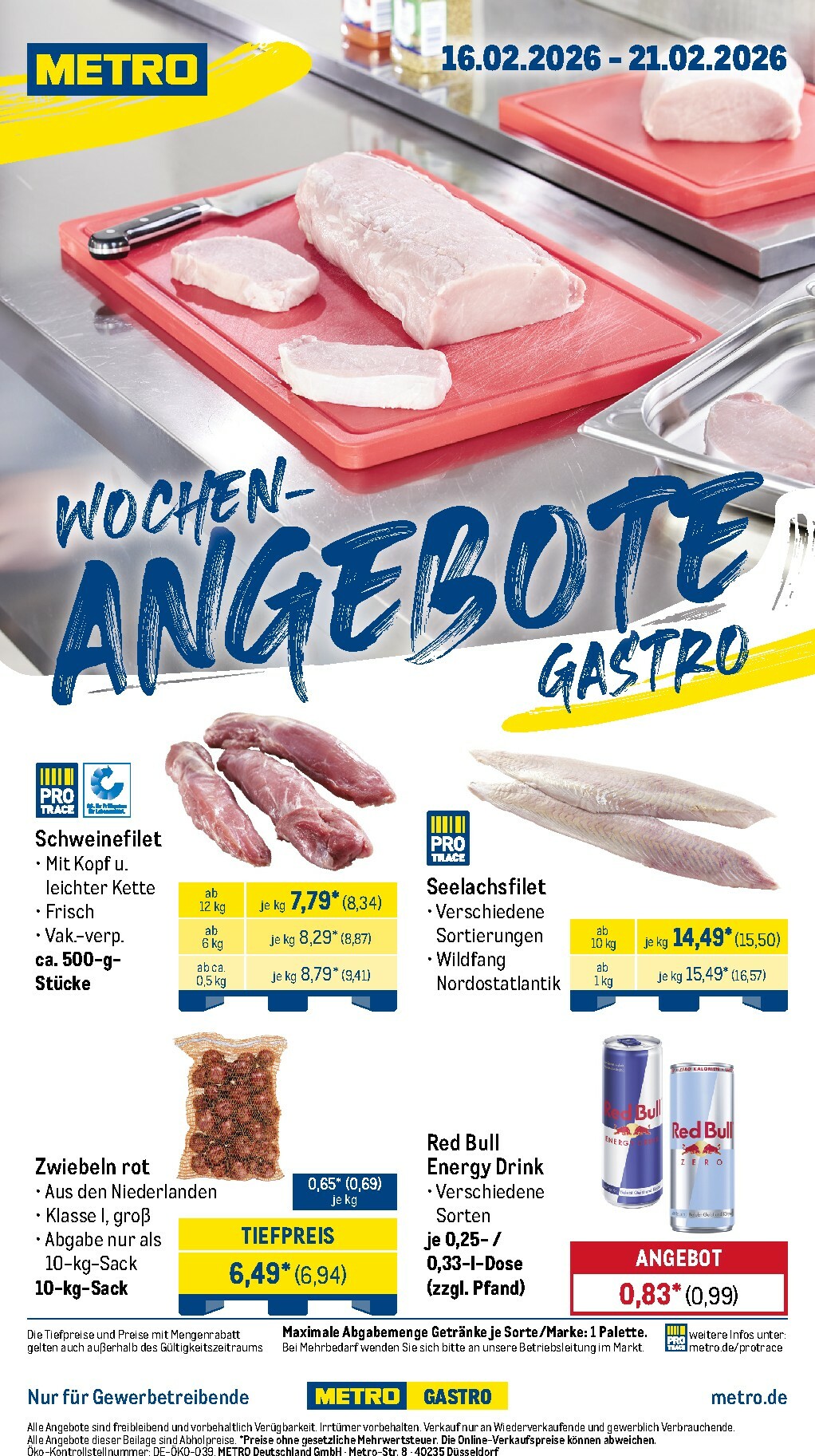 Metro - Wochen-Angebote Gastro-Prospekt gültig vom 16.02.2026 bis 21.02.2026