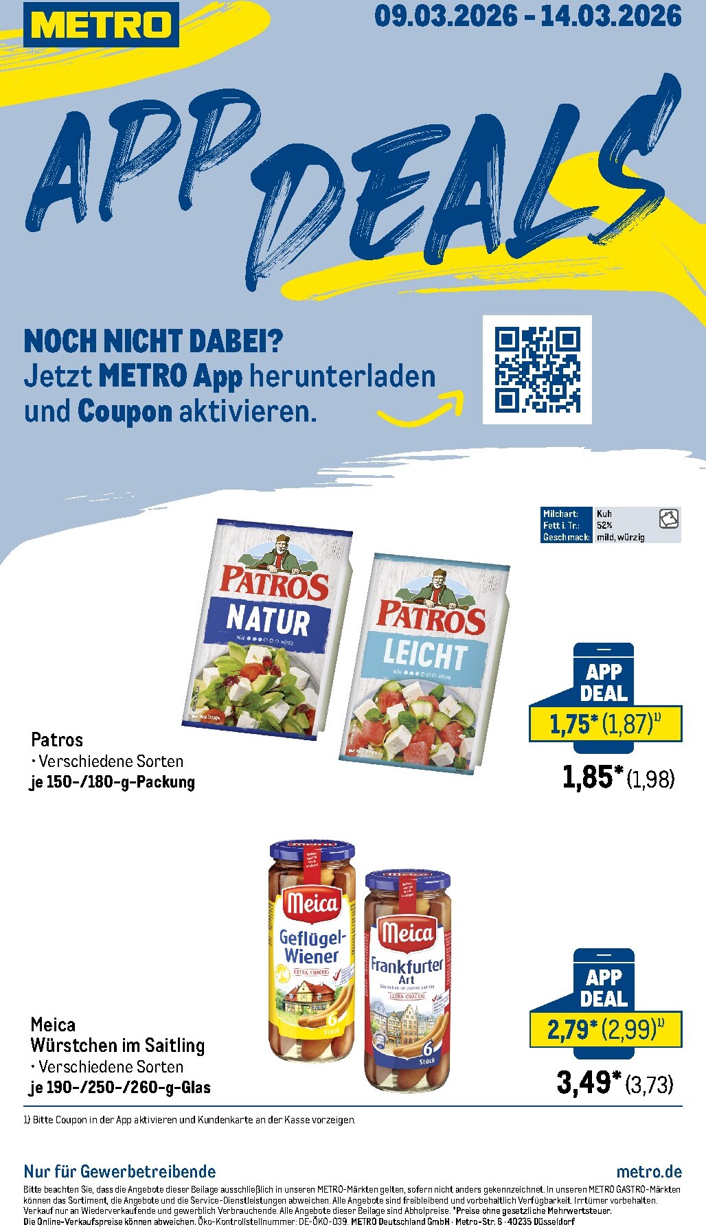 Metro - App Deals-Prospekt gültig vom 09.03.2026 bis 14.03.2026