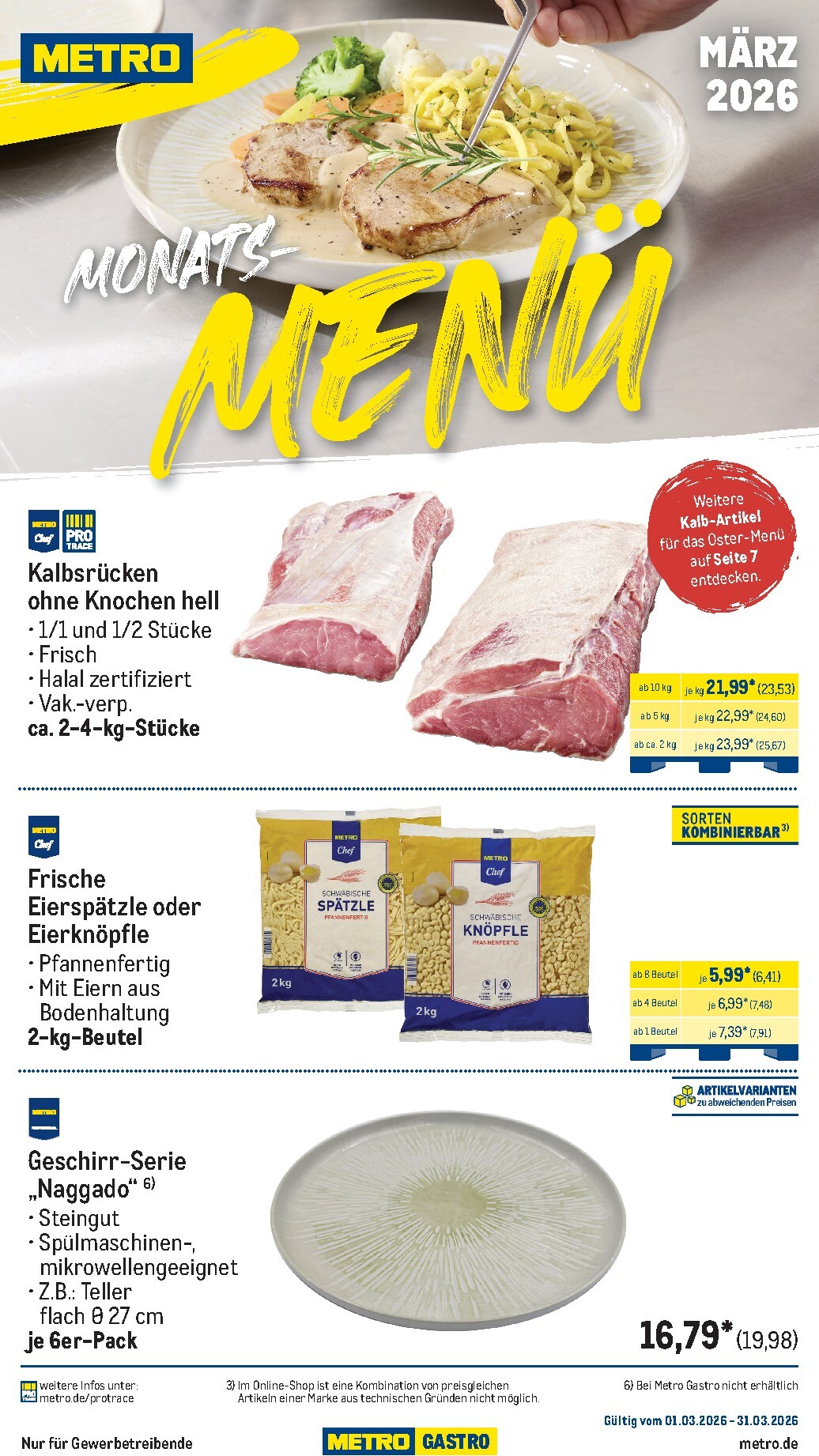 Metro - Monats-Menü-Prospekt gültig vom 01.03.2026 bis 31.03.2026